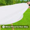 imageSmiry Round Picnic Tablecloth Waterproof Elastic Fitted Table Covers for 36quot  44quot Tables Wipeable Flannel Backed Vinyl Tablecloths for Camping Indoor Outdoor Grey ampamp WhiteWhite