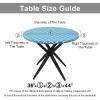 imageSmiry Round Picnic Tablecloth Waterproof Elastic Fitted Table Covers for 36quot  44quot Tables Wipeable Flannel Backed Vinyl Tablecloths for Camping Indoor Outdoor Grey ampamp WhiteLight Blue  White