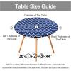 imageSmiry Round Picnic Tablecloth Waterproof Elastic Fitted Table Covers for 36quot  44quot Tables Wipeable Flannel Backed Vinyl Tablecloths for Camping Indoor Outdoor Grey ampamp WhiteNavy  White