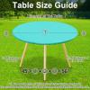 imageSmiry Round Picnic Tablecloth Waterproof Elastic Fitted Table Covers for 36quot  44quot Tables Wipeable Flannel Backed Vinyl Tablecloths for Camping Indoor Outdoor Grey ampamp WhiteTeal