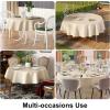 imageSmiry Round Table Cloth Waterproof Heavy Duty Vinyl Tablecloths Wipeable Washable Table Cover for Kitchen and Dining Room Brown 60quot x 60quotBeige