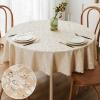 imageSmiry Round Table Cloth Waterproof Heavy Duty Vinyl Tablecloths Wipeable Washable Table Cover for Kitchen and Dining Room Brown 60quot x 60quotBeige