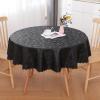 imageSmiry Round Table Cloth Waterproof Heavy Duty Vinyl Tablecloths Wipeable Washable Table Cover for Kitchen and Dining Room Brown 60quot x 60quotBlack