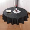 imageSmiry Round Table Cloth Waterproof Heavy Duty Vinyl Tablecloths Wipeable Washable Table Cover for Kitchen and Dining Room Brown 60quot x 60quotBlack