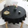 imageSmiry Round Table Cloth Waterproof Heavy Duty Vinyl Tablecloths Wipeable Washable Table Cover for Kitchen and Dining Room Brown 60quot x 60quotBlack