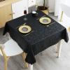 imageSmiry Round Table Cloth Waterproof Heavy Duty Vinyl Tablecloths Wipeable Washable Table Cover for Kitchen and Dining Room Brown 60quot x 60quotBlack
