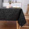 imageSmiry Round Table Cloth Waterproof Heavy Duty Vinyl Tablecloths Wipeable Washable Table Cover for Kitchen and Dining Room Brown 60quot x 60quotBlack