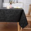 imageSmiry Round Table Cloth Waterproof Heavy Duty Vinyl Tablecloths Wipeable Washable Table Cover for Kitchen and Dining Room Brown 60quot x 60quotBlack