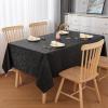 imageSmiry Round Table Cloth Waterproof Heavy Duty Vinyl Tablecloths Wipeable Washable Table Cover for Kitchen and Dining Room Brown 60quot x 60quotBlack