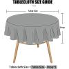 imageSmiry Round Table Cloth Waterproof Heavy Duty Vinyl Tablecloths Wipeable Washable Table Cover for Kitchen and Dining Room Brown 60quot x 60quotBlack