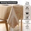 imageSmiry Round Table Cloth Waterproof Heavy Duty Vinyl Tablecloths Wipeable Washable Table Cover for Kitchen and Dining Room Brown 60quot x 60quotBrown