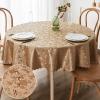 imageSmiry Round Table Cloth Waterproof Heavy Duty Vinyl Tablecloths Wipeable Washable Table Cover for Kitchen and Dining Room Brown 60quot x 60quotBrown