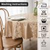 imageSmiry Round Table Cloth Waterproof Heavy Duty Vinyl Tablecloths Wipeable Washable Table Cover for Kitchen and Dining Room Brown 60quot x 60quotBrown