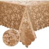 imageSmiry Round Table Cloth Waterproof Heavy Duty Vinyl Tablecloths Wipeable Washable Table Cover for Kitchen and Dining Room Brown 60quot x 60quotBrown