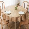 imageSmiry Round Table Cloth Waterproof Heavy Duty Vinyl Tablecloths Wipeable Washable Table Cover for Kitchen and Dining Room Brown 60quot x 60quotBrown