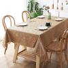 imageSmiry Round Table Cloth Waterproof Heavy Duty Vinyl Tablecloths Wipeable Washable Table Cover for Kitchen and Dining Room Brown 60quot x 60quotBrown