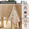 imageSmiry Round Table Cloth Waterproof Heavy Duty Vinyl Tablecloths Wipeable Washable Table Cover for Kitchen and Dining Room Brown 60quot x 60quotBrown