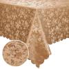 imageSmiry Round Table Cloth Waterproof Heavy Duty Vinyl Tablecloths Wipeable Washable Table Cover for Kitchen and Dining Room Brown 60quot x 60quotBrown