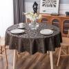 imageSmiry Round Table Cloth Waterproof Heavy Duty Vinyl Tablecloths Wipeable Washable Table Cover for Kitchen and Dining Room Brown 60quot x 60quotCoffee