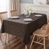 imageSmiry Round Table Cloth Waterproof Heavy Duty Vinyl Tablecloths Wipeable Washable Table Cover for Kitchen and Dining Room Brown 60quot x 60quotCoffee