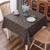 imageSmiry Round Table Cloth Waterproof Heavy Duty Vinyl Tablecloths Wipeable Washable Table Cover for Kitchen and Dining Room Brown 60quot x 60quotCoffee