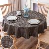 imageSmiry Round Table Cloth Waterproof Heavy Duty Vinyl Tablecloths Wipeable Washable Table Cover for Kitchen and Dining Room Brown 60quot x 60quotCoffee