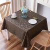 imageSmiry Round Table Cloth Waterproof Heavy Duty Vinyl Tablecloths Wipeable Washable Table Cover for Kitchen and Dining Room Brown 60quot x 60quotCoffee