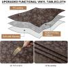imageSmiry Round Table Cloth Waterproof Heavy Duty Vinyl Tablecloths Wipeable Washable Table Cover for Kitchen and Dining Room Brown 60quot x 60quotCoffee