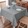 imageSmiry Round Table Cloth Waterproof Heavy Duty Vinyl Tablecloths Wipeable Washable Table Cover for Kitchen and Dining Room Brown 60quot x 60quotGrey
