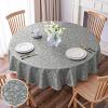 imageSmiry Round Table Cloth Waterproof Heavy Duty Vinyl Tablecloths Wipeable Washable Table Cover for Kitchen and Dining Room Brown 60quot x 60quotGrey