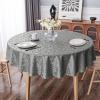 imageSmiry Round Table Cloth Waterproof Heavy Duty Vinyl Tablecloths Wipeable Washable Table Cover for Kitchen and Dining Room Brown 60quot x 60quotGrey