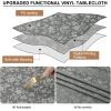 imageSmiry Round Table Cloth Waterproof Heavy Duty Vinyl Tablecloths Wipeable Washable Table Cover for Kitchen and Dining Room Brown 60quot x 60quotGrey