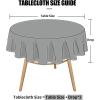 imageSmiry Round Table Cloth Waterproof Heavy Duty Vinyl Tablecloths Wipeable Washable Table Cover for Kitchen and Dining Room Brown 60quot x 60quotGrey