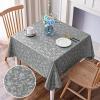 imageSmiry Round Table Cloth Waterproof Heavy Duty Vinyl Tablecloths Wipeable Washable Table Cover for Kitchen and Dining Room Brown 60quot x 60quotGrey