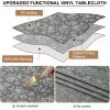 imageSmiry Round Table Cloth Waterproof Heavy Duty Vinyl Tablecloths Wipeable Washable Table Cover for Kitchen and Dining Room Brown 60quot x 60quotGrey