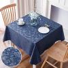 imageSmiry Round Table Cloth Waterproof Heavy Duty Vinyl Tablecloths Wipeable Washable Table Cover for Kitchen and Dining Room Brown 60quot x 60quotNavy Blue