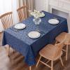 imageSmiry Round Table Cloth Waterproof Heavy Duty Vinyl Tablecloths Wipeable Washable Table Cover for Kitchen and Dining Room Brown 60quot x 60quotNavy Blue