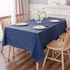 imageSmiry Round Table Cloth Waterproof Heavy Duty Vinyl Tablecloths Wipeable Washable Table Cover for Kitchen and Dining Room Brown 60quot x 60quotNavy Blue