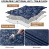 imageSmiry Round Table Cloth Waterproof Heavy Duty Vinyl Tablecloths Wipeable Washable Table Cover for Kitchen and Dining Room Brown 60quot x 60quotNavy Blue