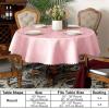 imageSmiry Round Table Cloth Waterproof Heavy Duty Vinyl Tablecloths Wipeable Washable Table Cover for Kitchen and Dining Room Brown 60quot x 60quotPink