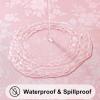 imageSmiry Round Table Cloth Waterproof Heavy Duty Vinyl Tablecloths Wipeable Washable Table Cover for Kitchen and Dining Room Brown 60quot x 60quotPink