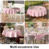 imageSmiry Round Table Cloth Waterproof Heavy Duty Vinyl Tablecloths Wipeable Washable Table Cover for Kitchen and Dining Room Brown 60quot x 60quotPink