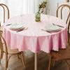 imageSmiry Round Table Cloth Waterproof Heavy Duty Vinyl Tablecloths Wipeable Washable Table Cover for Kitchen and Dining Room Brown 60quot x 60quotPink
