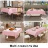 imageSmiry Round Table Cloth Waterproof Heavy Duty Vinyl Tablecloths Wipeable Washable Table Cover for Kitchen and Dining Room Brown 60quot x 60quotPink