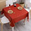 imageSmiry Round Table Cloth Waterproof Heavy Duty Vinyl Tablecloths Wipeable Washable Table Cover for Kitchen and Dining Room Brown 60quot x 60quotRed