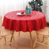 imageSmiry Round Table Cloth Waterproof Heavy Duty Vinyl Tablecloths Wipeable Washable Table Cover for Kitchen and Dining Room Brown 60quot x 60quotRed