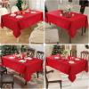 imageSmiry Round Table Cloth Waterproof Heavy Duty Vinyl Tablecloths Wipeable Washable Table Cover for Kitchen and Dining Room Brown 60quot x 60quotRed