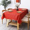 imageSmiry Round Table Cloth Waterproof Heavy Duty Vinyl Tablecloths Wipeable Washable Table Cover for Kitchen and Dining Room Brown 60quot x 60quotRed