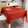 imageSmiry Round Table Cloth Waterproof Heavy Duty Vinyl Tablecloths Wipeable Washable Table Cover for Kitchen and Dining Room Brown 60quot x 60quotRed