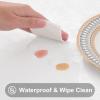 imageSmiry Round Table Cloth Waterproof Heavy Duty Vinyl Tablecloths Wipeable Washable Table Cover for Kitchen and Dining Room Brown 60quot x 60quotWhite